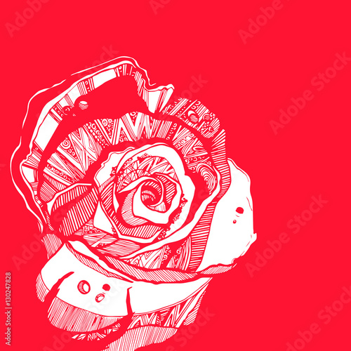 Vector multicolor rose flowers. Vector stylized roses.