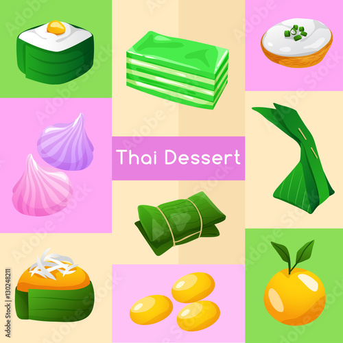 Thai Dessert : Vector Illustration