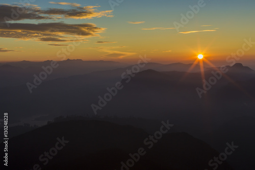Landscape. Sunrise on the mountain Adam's Peak. Sri Lanka. © Curioso.Photography