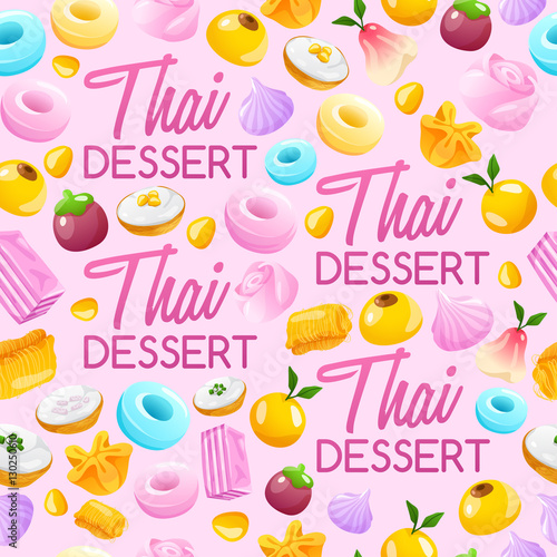Thai Dessert   Vector Illustration
