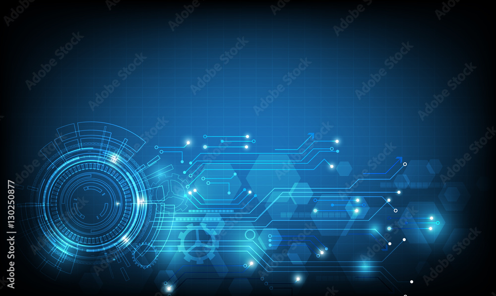 Blue vector  abstract background shows the innovation of technology and technological concepts.