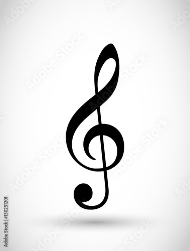 Illustration of a black clef isolated on white background VECTOR