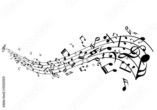 Stave with music notes vector