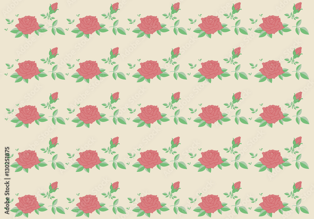 vintage rose seamless vector pattern background.