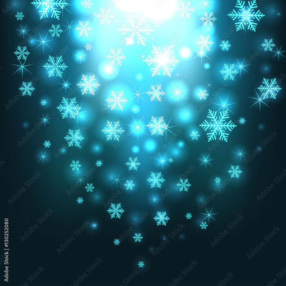 Abstract blue snowfall burst Christmas vector background. Abstract blue snowfall burst Christmas vector background.