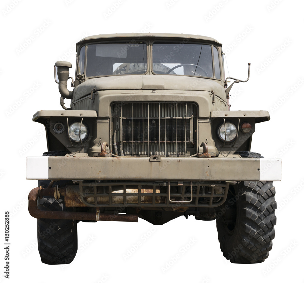 Front of an old Russian army truck