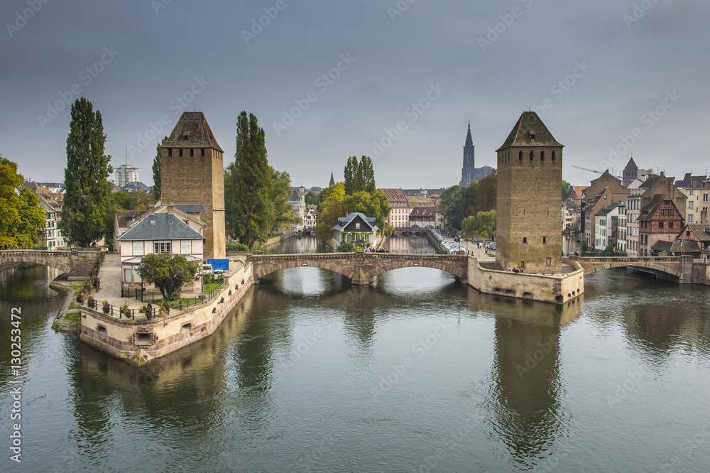 Ponts Couverts, Ill River, Strasbourg, Alsace, France Ponts Couverts, Ill River, Strasbourg, Alsace, France