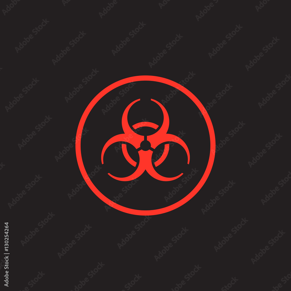 Vector biohazard background. Red biohazard symbol on dark background Vector biohazard background. Red biohazard symbol on dark background