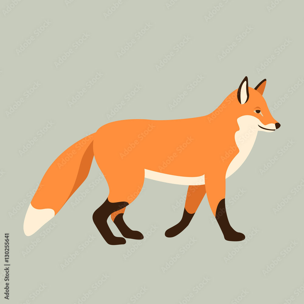 Fox vector illustration style Flat Fox vector illustration style Flat