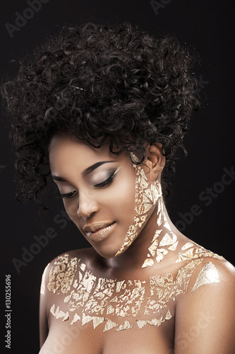 Portrait of beautiful dark-skinned woman