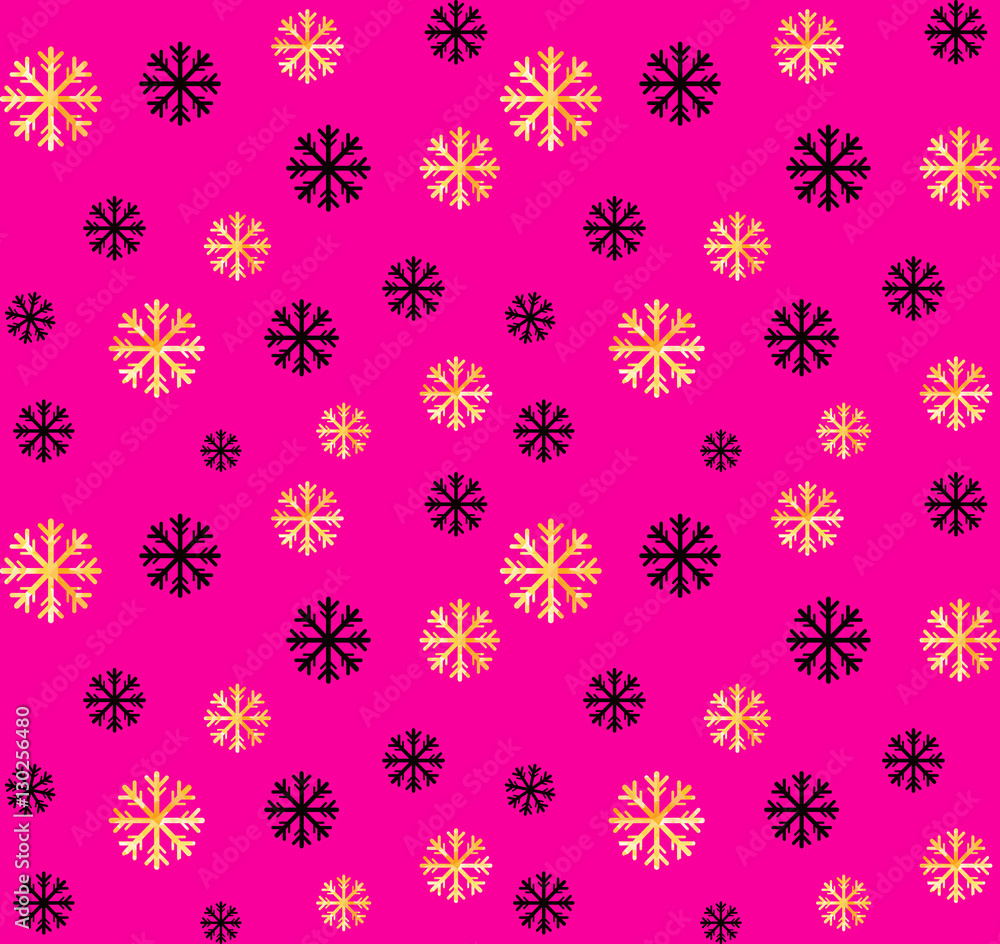 Seamless Christmas and New Year pattern.Vector abstract background with golden, black snowflakes. Seamless Christmas and New Year pattern.Vector abstract background with golden, black snowflakes.