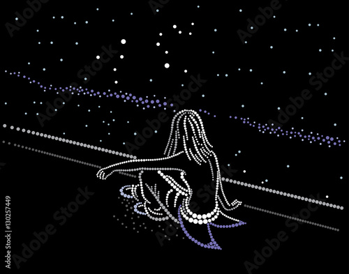 Girl looks in space