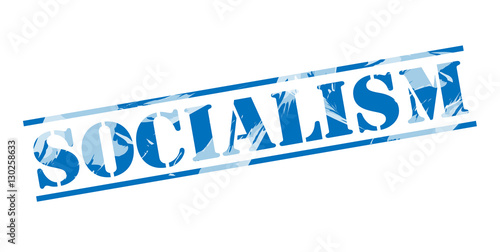 Tableau sur toile socialism blue stamp on white background
