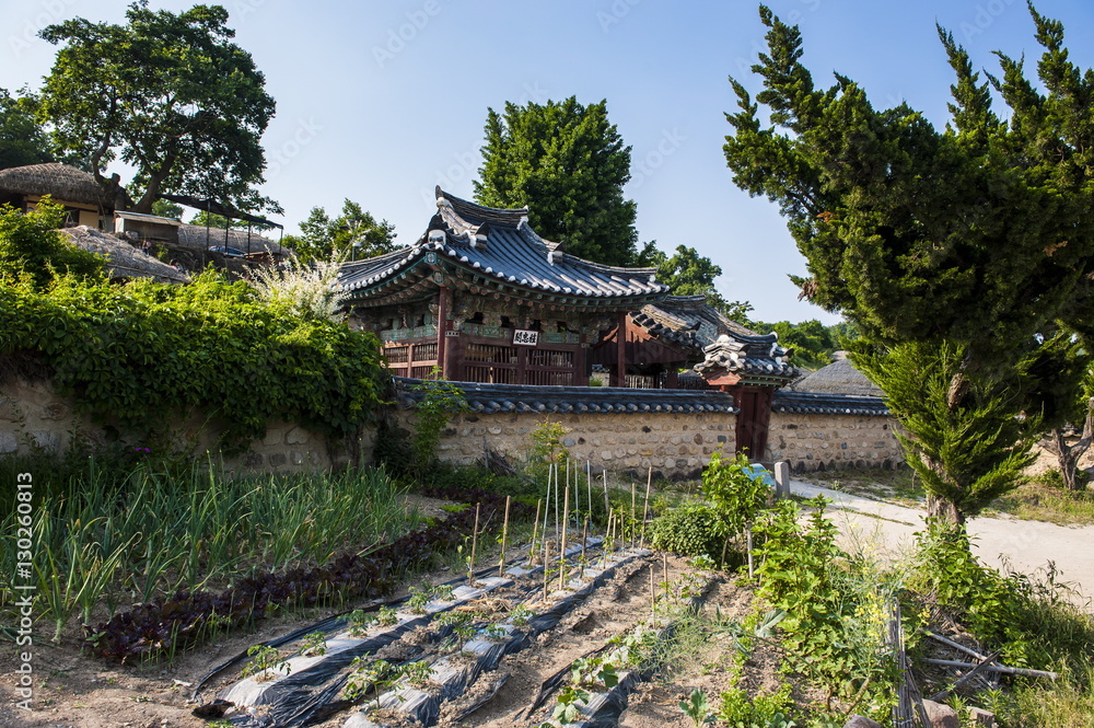 Traditional wooden house in the Yangdong folk village near Gyeongju, South Korea Traditional wooden house in the Yangdong folk village near Gyeongju, South Korea