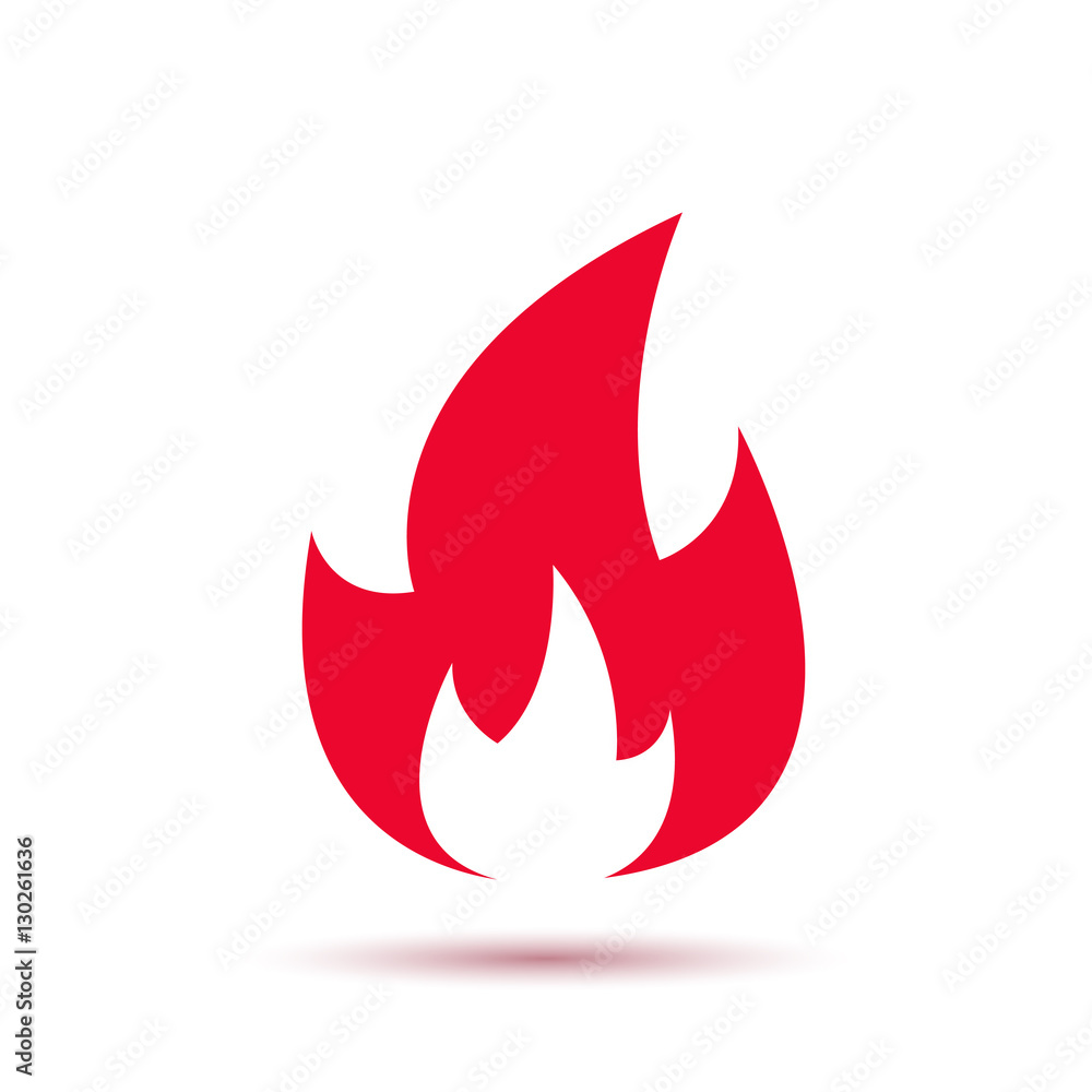 Fire red icon, vector isolated sign. Fire red icon, vector isolated sign.
