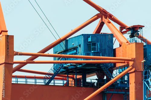 Close up of a container lifting equipment