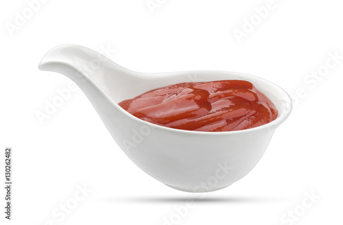 Wallpaper Mural Ketchup in bowl isolated on white background. Portion of tomato sauce. With clipping path. Torontodigital.ca