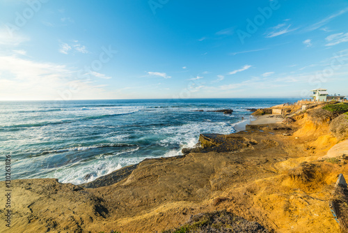 Fototapeta Naklejka Na Ścianę i Meble -  Rocks and sand in La Jolla coastline