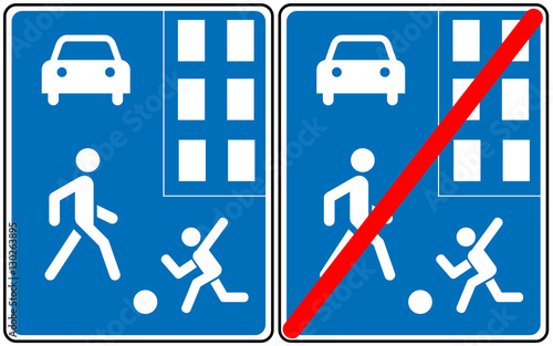 Pedestrian zone Symbol