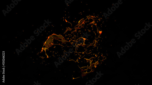 Fototapeta Naklejka Na Ścianę i Meble -  Beautiful splash of water isolated on a black background. 3d ill