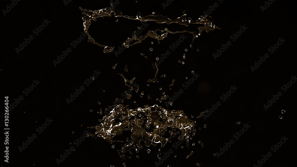 Obraz premium Beautiful splash of water isolated on a black background. 3d ill
