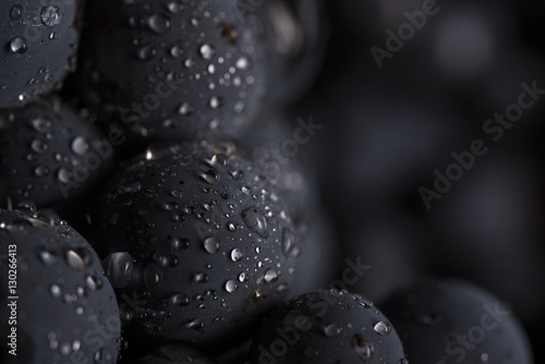 Grapes with black background