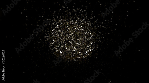 Fototapeta Naklejka Na Ścianę i Meble -  Beautiful splash of water isolated on a black background. 3d ill