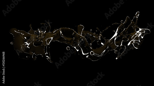 Fototapeta Naklejka Na Ścianę i Meble -  Beautiful splash of water isolated on a black background. 3d ill