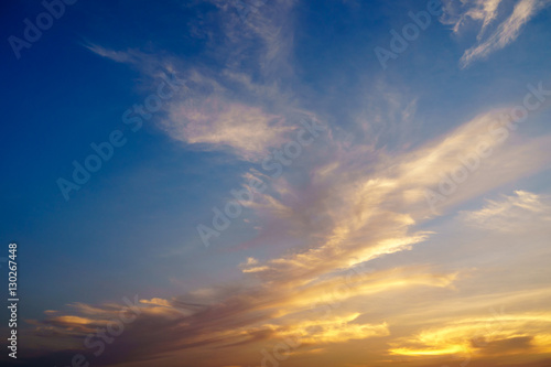 Dramatic cloudy sky in twilight time