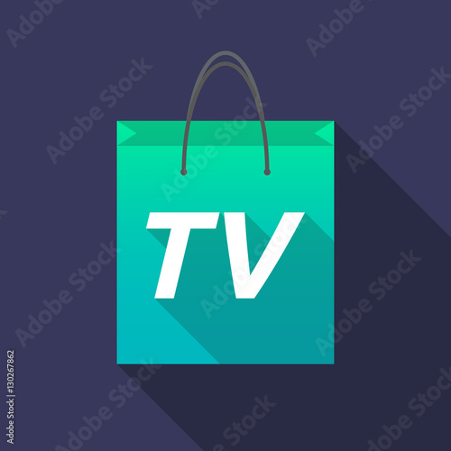 Long shadow shopping bag with    the text TV