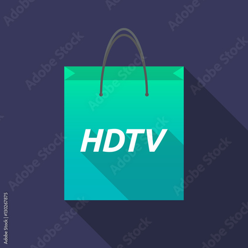 Long shadow shopping bag with    the text HDTV