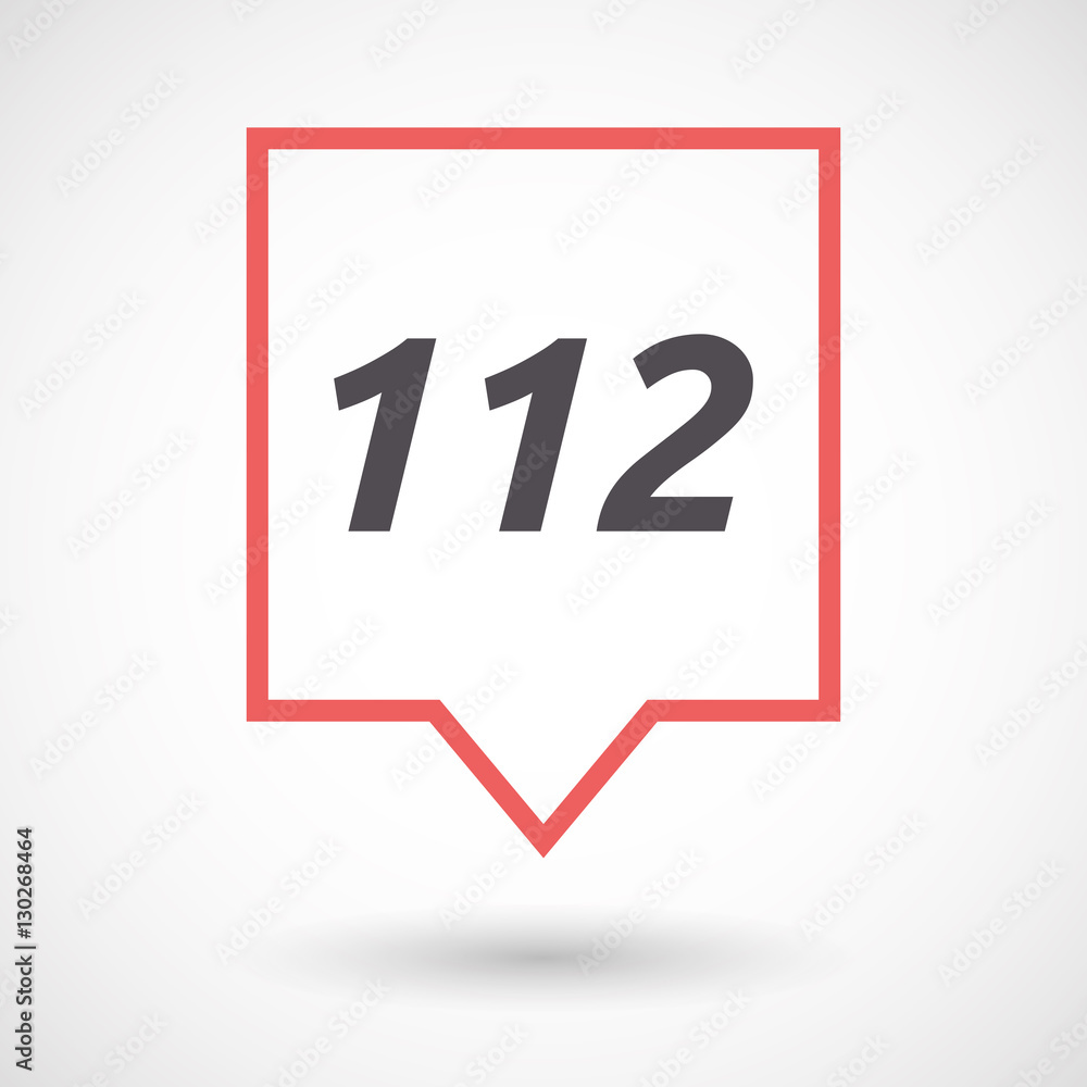 Fototapeta premium Isolated tooltip with the text 112