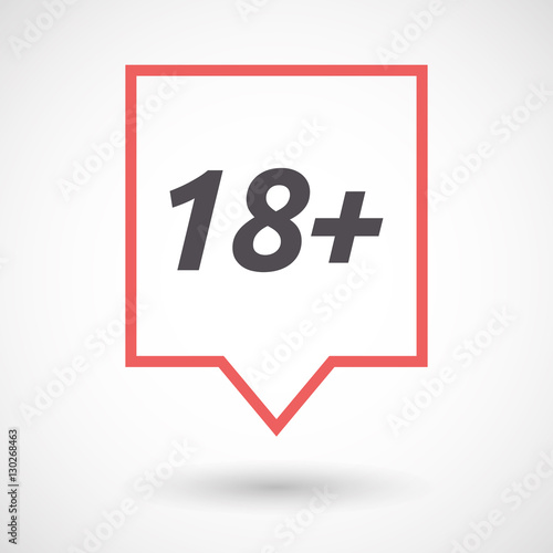 Isolated tooltip with    the text 18+