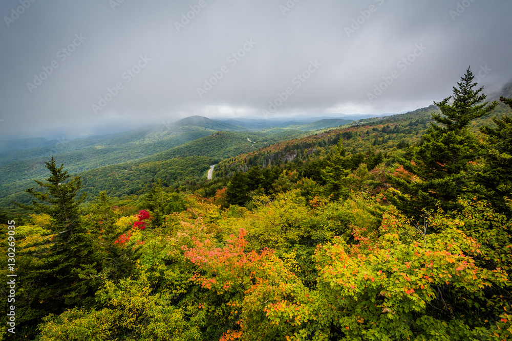 Early autumn view from Black Rock, at Grandfather Mountain, Nort