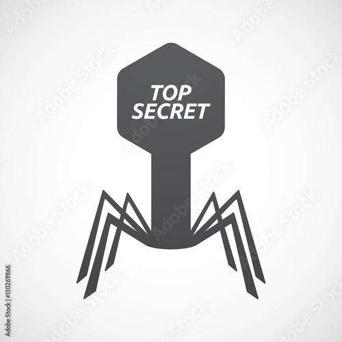 Isolated virus with    the text TOP SECRET