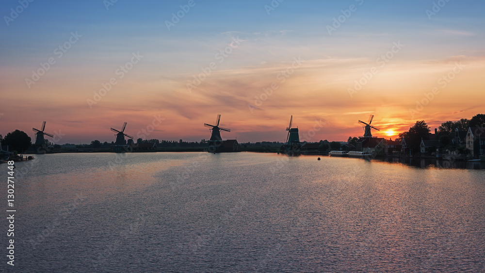 The Zaanse Schans with its windmills