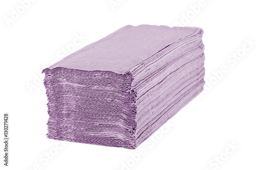 Paper towels isolated on white background.
