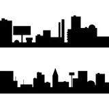 City Black Isolated Silhouette Vector