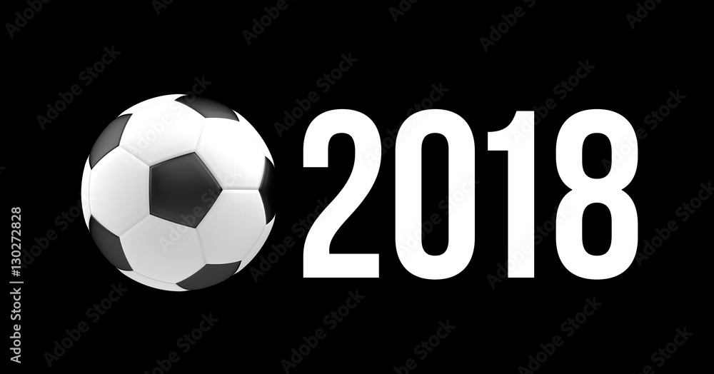 2018 white ball soccer football 3d render 2018 white ball soccer football 3d render