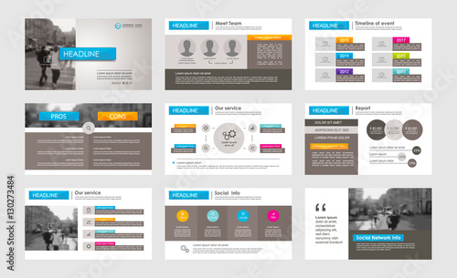 Infographic elements for presentation templates.