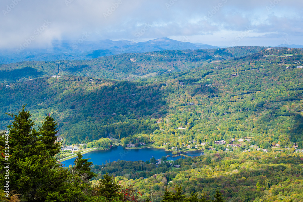 View of Grandfather Lake, from Grandfather Mountain, North Carol