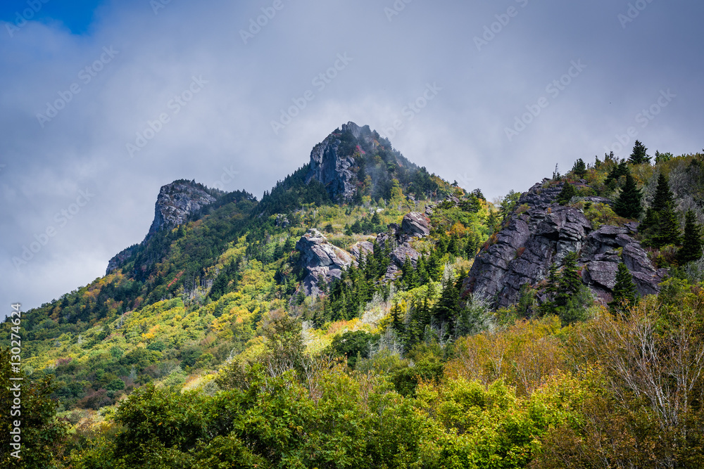 View of Grandfather Mountain, near Linville, North Carolina.