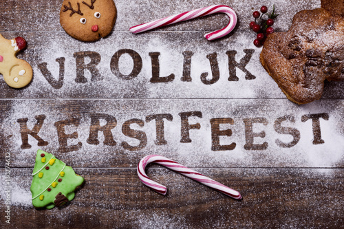 text vrolijk kerstfeest, merry christmas in dutch photo
