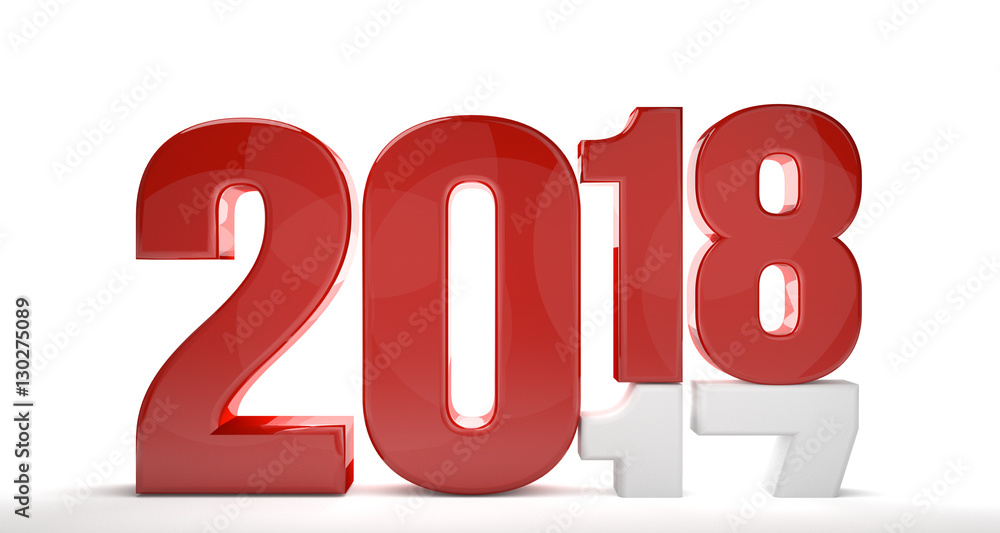 2018 2017 red white 3d render 2018 2017 red white 3d render