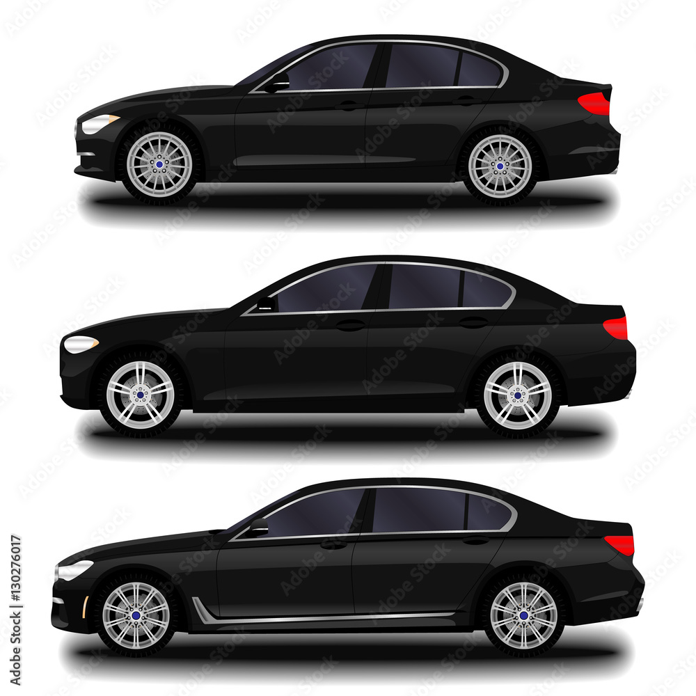 Obraz premium realistic car. sedan. set