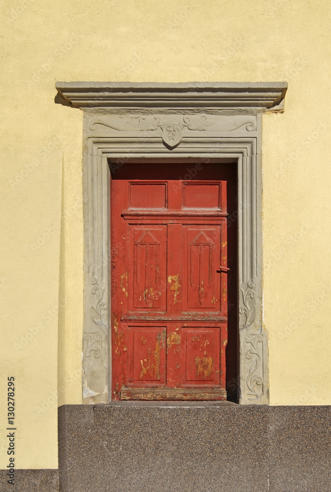 Old door in Kezmarok. Slovakia