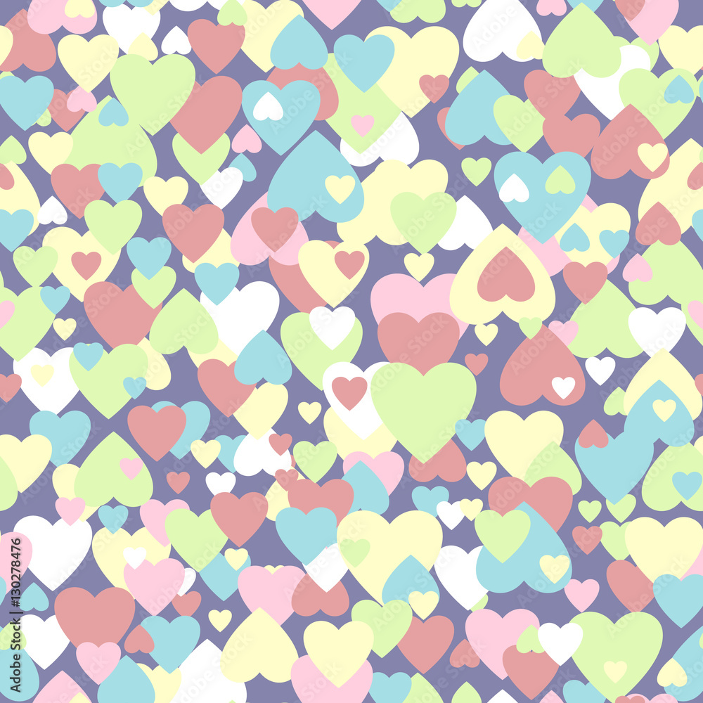 pastel colored hearts pattern