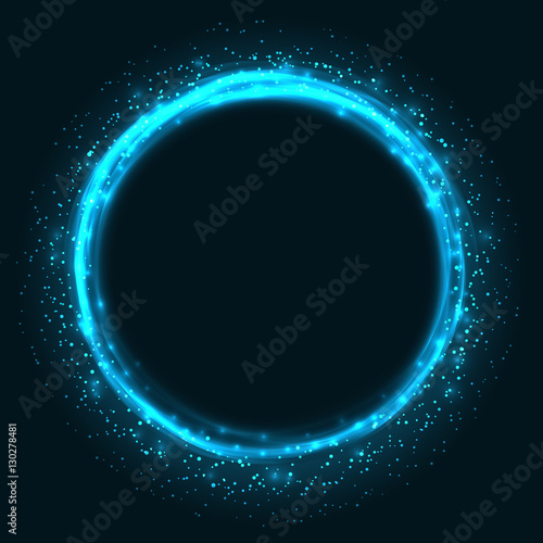 Abstract glowing circle vector background. Light round frame wit