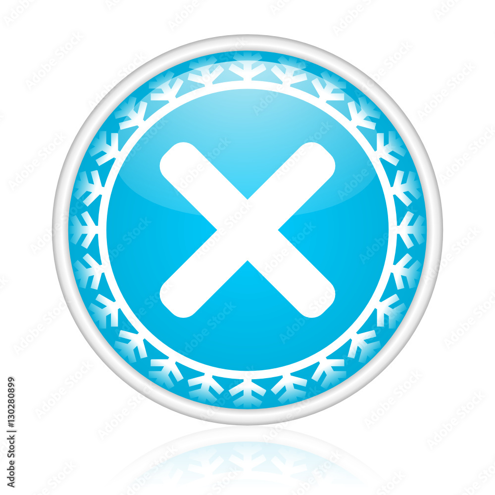 Obraz premium Christmas design blue round cross vector icon.