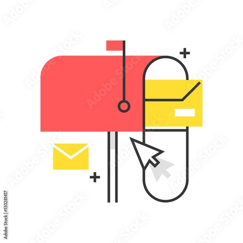 Color box icon, mail box concept illustration, icon